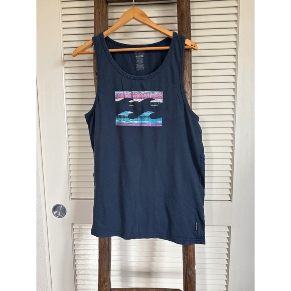 Billabong Tank Top Wave Logo Tailored Fit Casual Sleeveless Shirt Medium - Picture 1 of 3